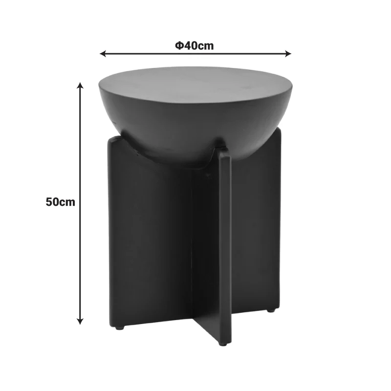 Странична маса JENBY масивно мангово дърво бяло d40x50см