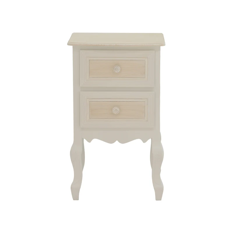 Нощно шкафче Joliene натурален-античен бял цвят мдф 40x34.5x64.5см