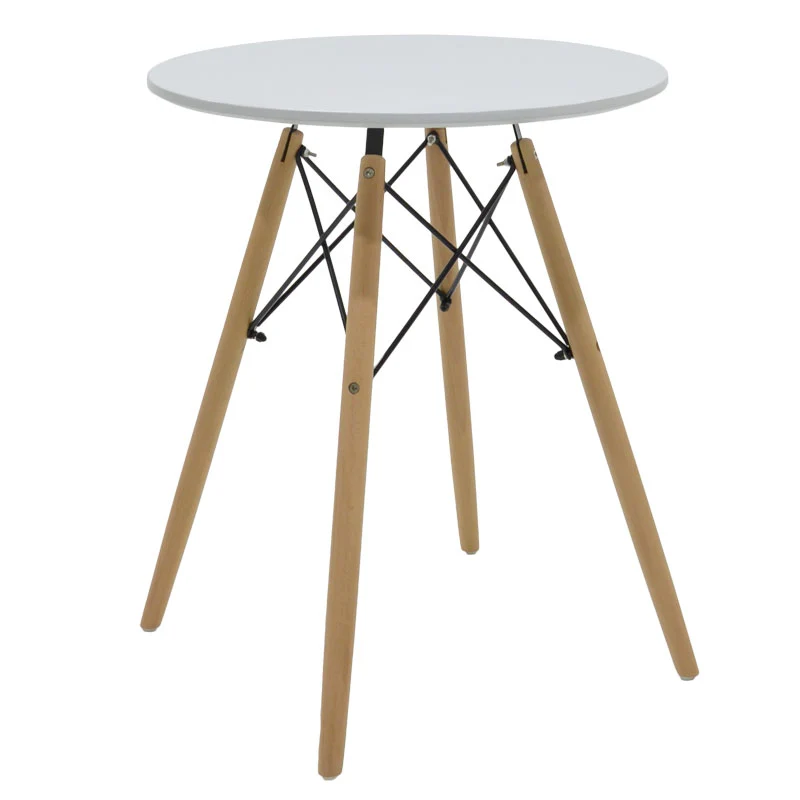Комплект трапезна маса Julita от 3 части MDF в бял цвят D60x73см