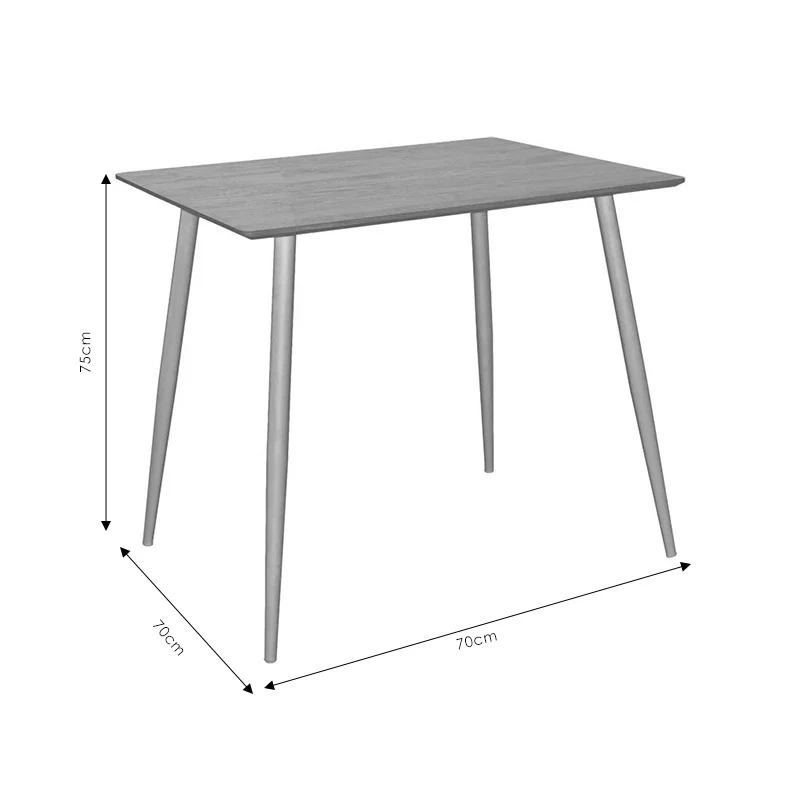 Комплект трапезна маса и столове Julita-Cuba от 5 pp-mdf цвят черно-сонома 70x70x75см