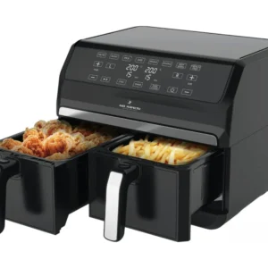 Фритюрник с горещ въздух JUST PERFECTO JP 1980 JL09 , 1700W, 8 литра, 8 програми, Две кошници, Плоча за грил, Черен