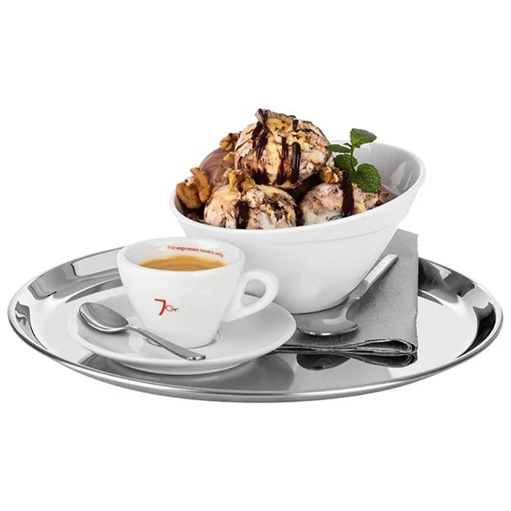 (6 бр.) Табла за сервиране - KAFFEEHAUS - Неръждаема стомана - Ø270mm - Височина: 15mm