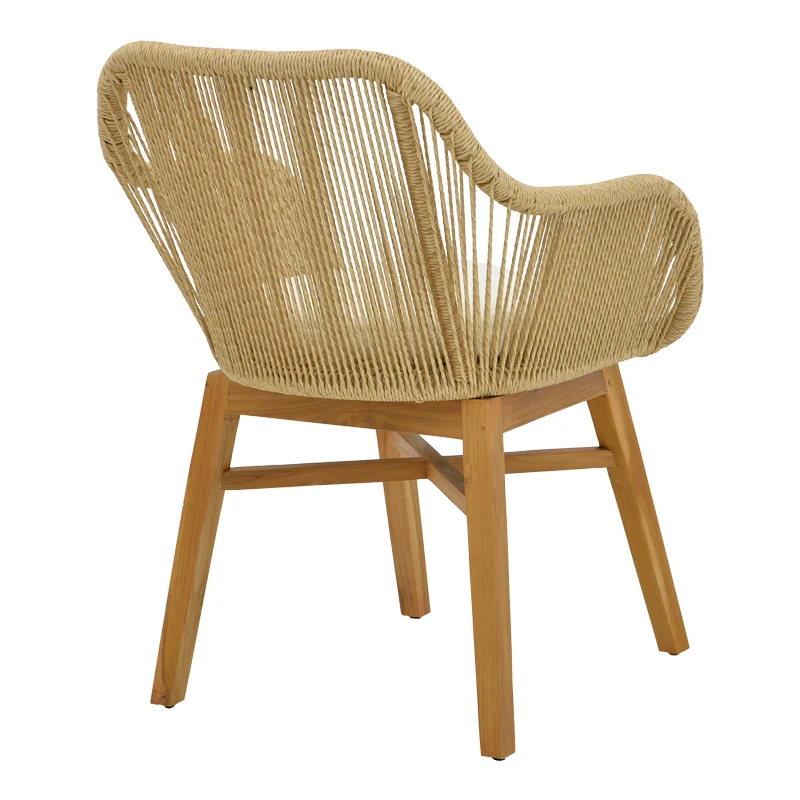 Трапезен комплект Kalie-Wooly 7 бр в естествено-бежов нюанс с маса 220x90x75см