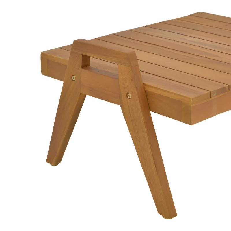 Маса за шезлонги Kally d, тиково дърво в естествен нюанс 66x49,5x34см