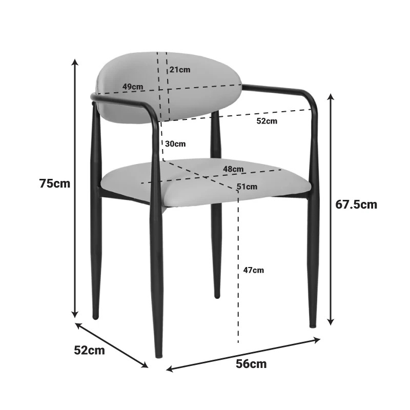 Трапезен стол KALONE сиво-бежов цвят 56x55x78см