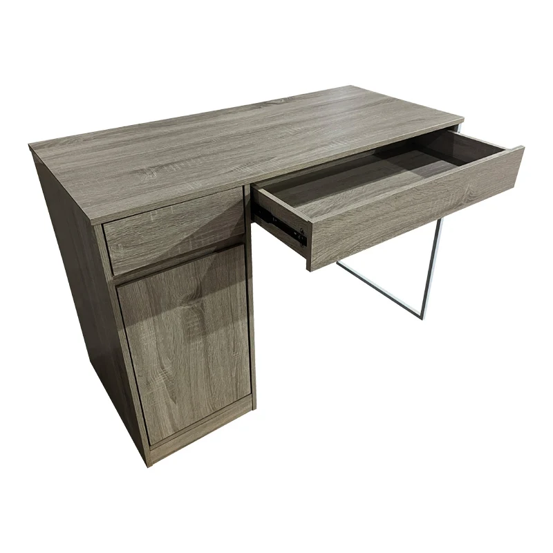 Офис бюро Kantor в естествен нюанс с бял метален крак 110x50x76см