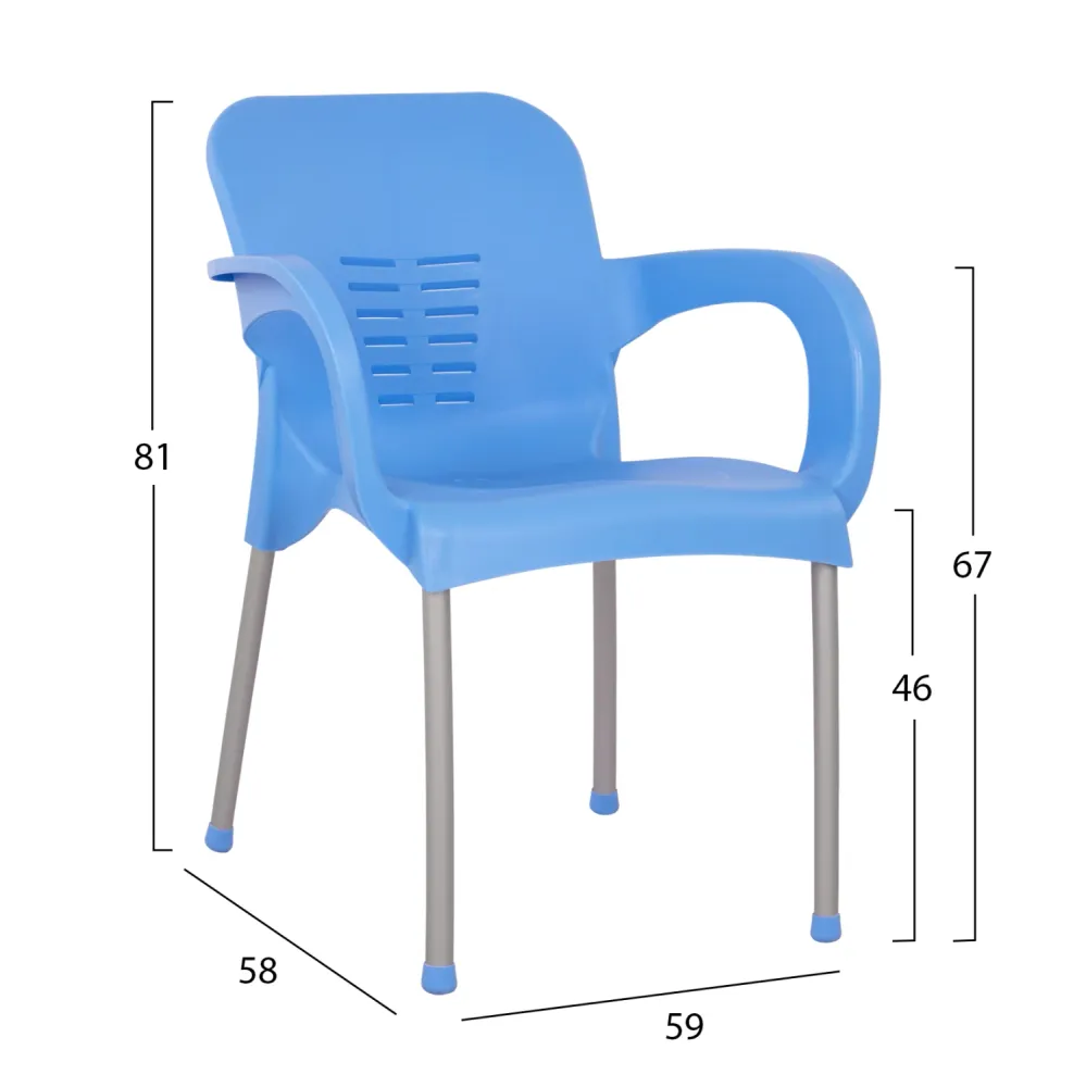 Стол KAREK син цвят 59x58x81