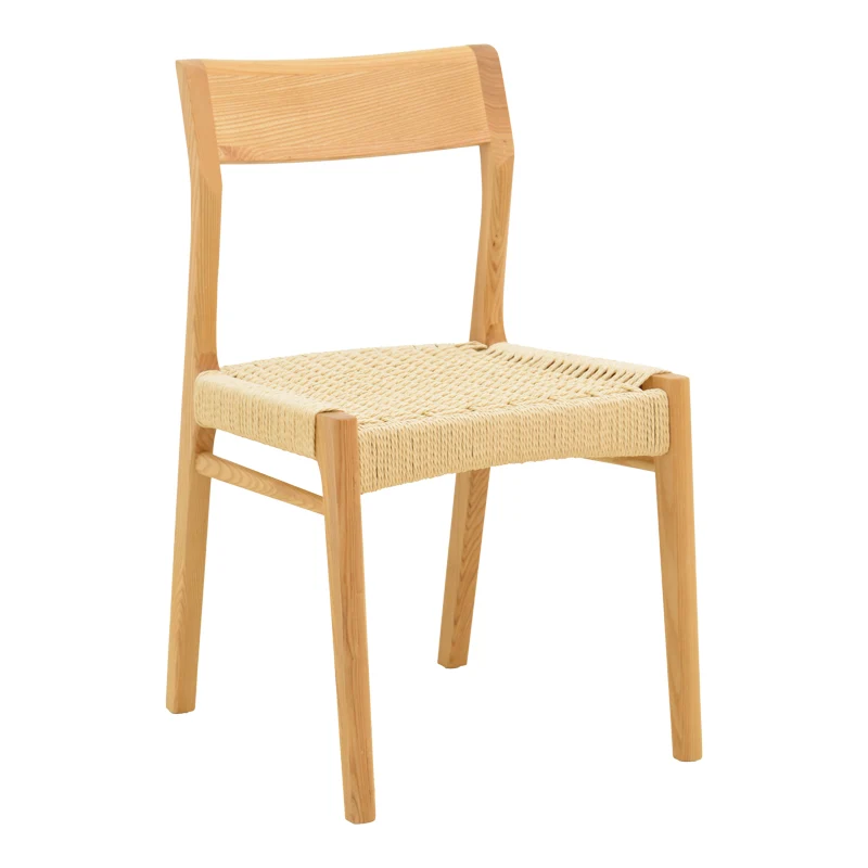 Стол KARLINDA естествен буков дървесина-естествен цвят въже 47.5x55x81см