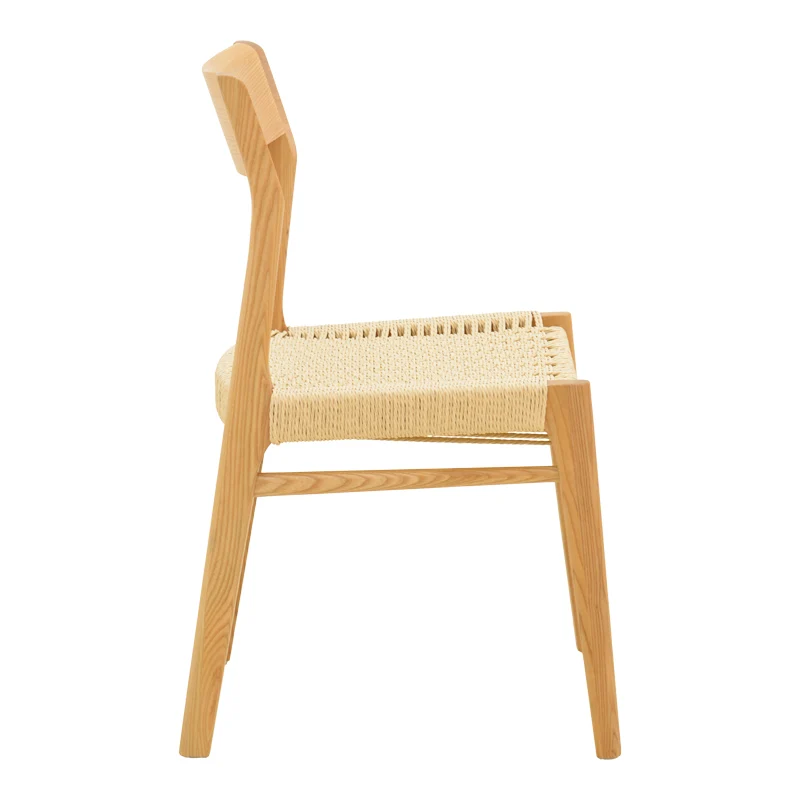 Стол KARLINDA естествен буков дървесина-естествен цвят въже 47.5x55x81см