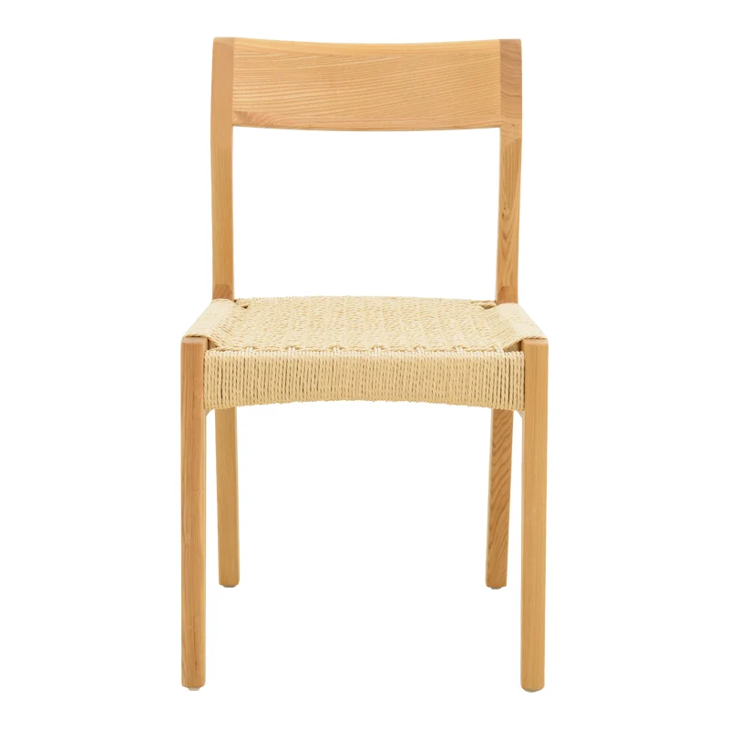 Стол KARLINDA естествен буков дървесина-естествен цвят въже 47.5x55x81см
