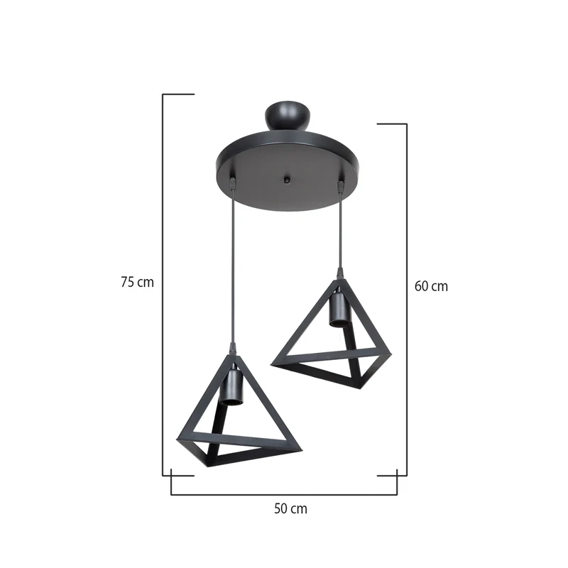 Таванна лампа Kecha черен цвят D50x60см