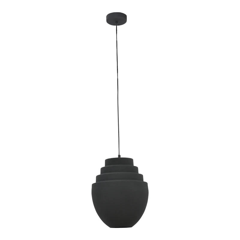 Плафон kelsy e27 черен метал d30x122см