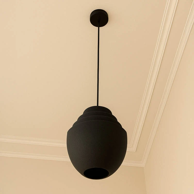 Плафон kelsy e27 черен метал d30x122см