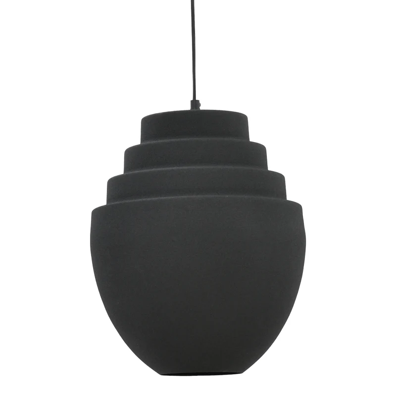 Плафон kelsy e27 черен метал d30x122см