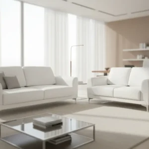 Комплект за хол KENZIE, от 2 части с бял pu КГ11284.02
