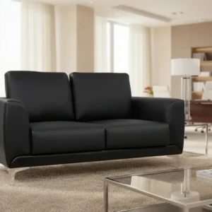 Диван двуместен Kenzie с черен pu 142x81x81 см