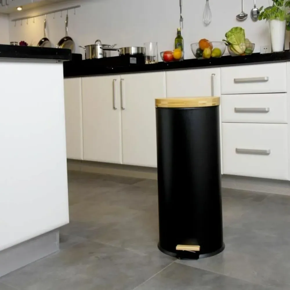 Кошче за Боклук Kitchen Move Черен Матово черно 30 L