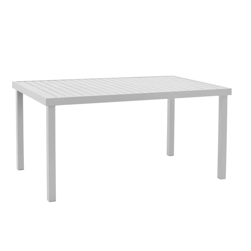Комплект градински Kliton-Norture от 5 части алуминий в бял нюанс с маса 150x80x74см