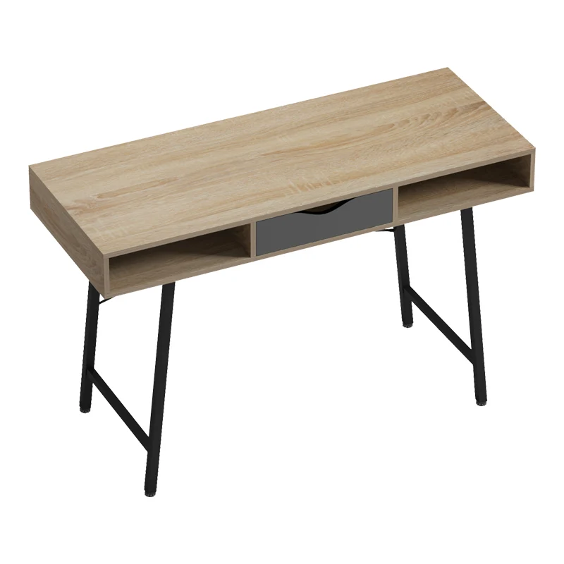 Офис бюро Komo в цвят сонома-сив с черни метални крака 120x48x76см