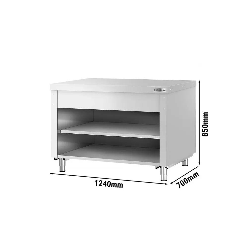 Професионален Работен шкаф от неръждаема стомана KOPENHAGEN - 1240x700mm - с междинен рафт