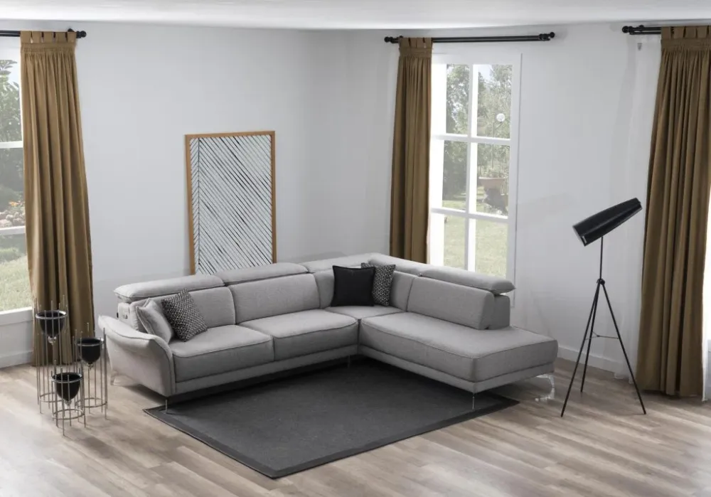 Ъглов разтегателен диван «Kristal Lounge» + електрически механизъм, USB зарядна станция