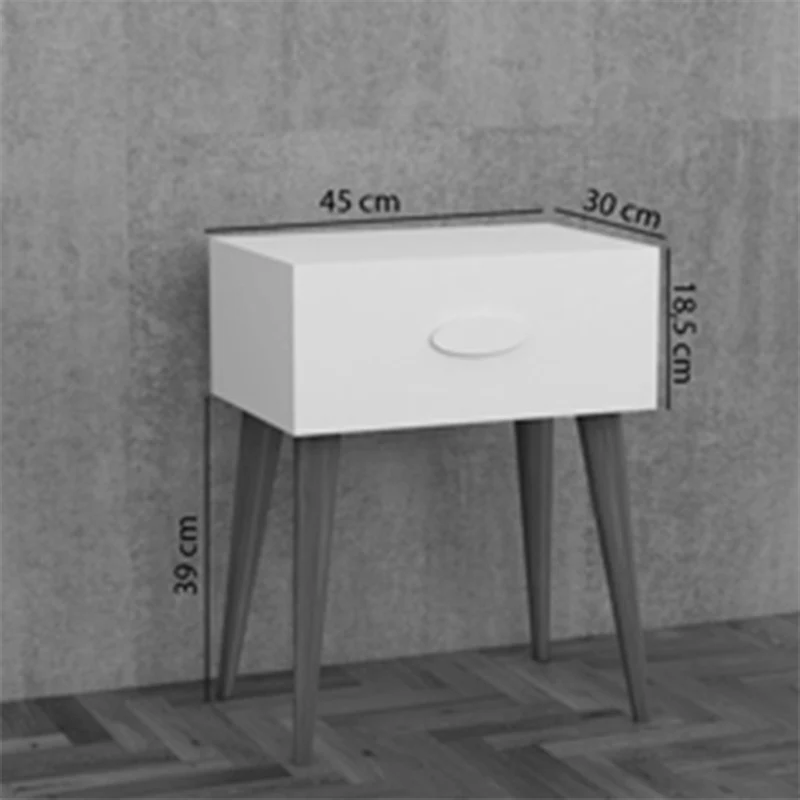 Нощно шкафче Laber бял меламин 45x30x57.5см