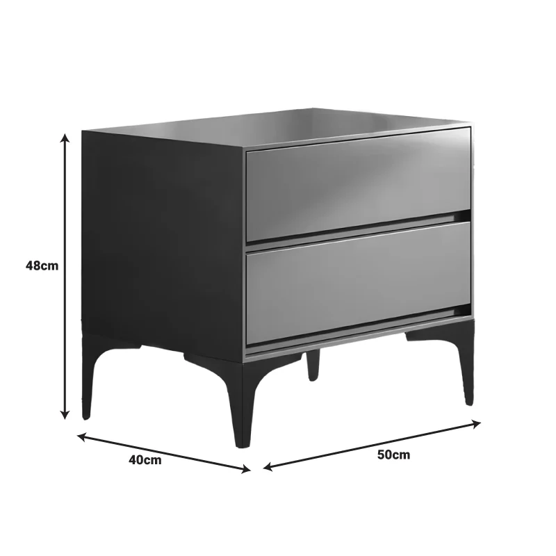 Нощно шкафче от мдф Lamesa цвят антрацит 50x40x48см