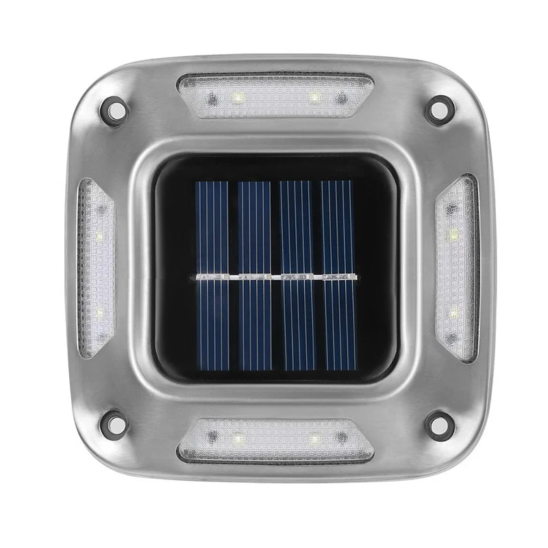 Lampa solara LED pentru gradina Flippy, 8 LED-uri, prindere de perete sau impamantare, IP65, forma patrat, material ABS si...