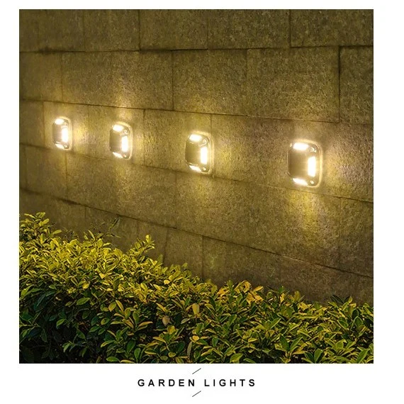 Lampa solara LED pentru gradina Flippy, 8 LED-uri, prindere de perete sau impamantare, IP65, forma patrat, material ABS si...