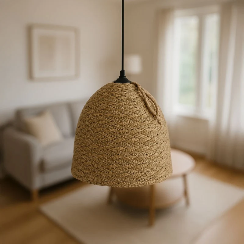 Lamper естествен плетен плафон D30x82см