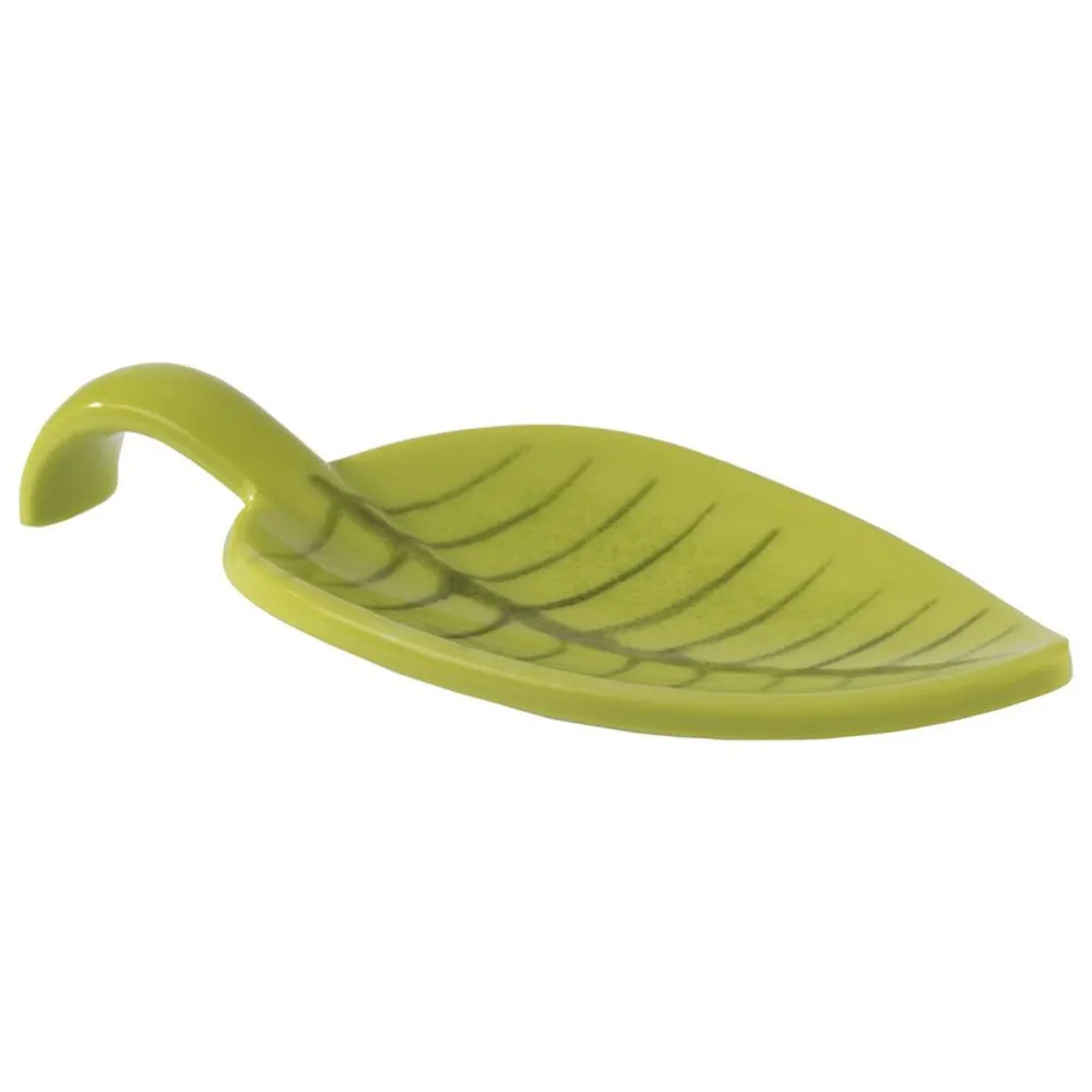 (50 бр.) Лъжица за предястия LEAF - Меламин - 100mm - Зелен