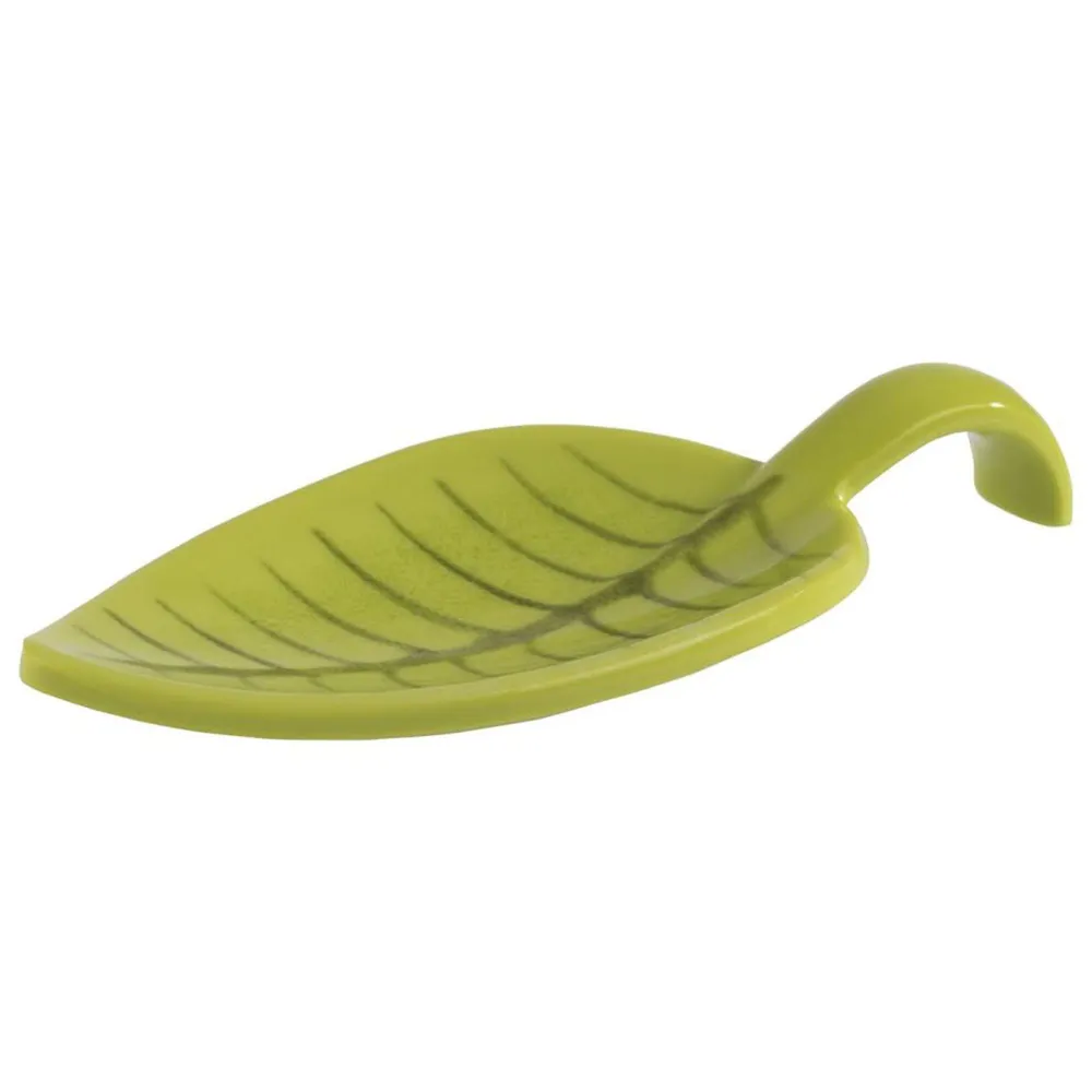 (50 бр.) Лъжица за предястия LEAF - Меламин - 100mm - Зелен