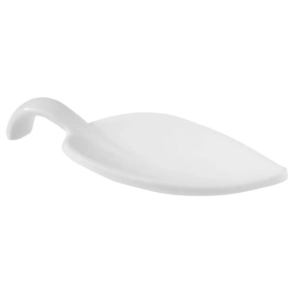 (50 бр.) Комплект лъжички за хапки LEAF - Меламин - 100mm - Бял