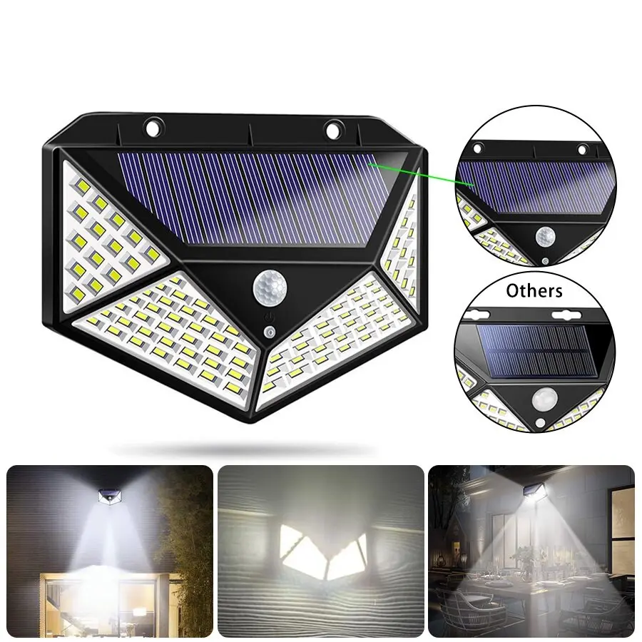 Соларна LED лампа със сензор за движение 100LEDs 7W