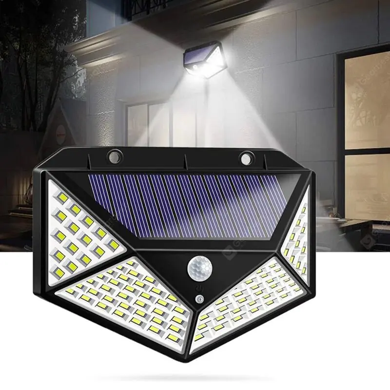 Соларна LED лампа със сензор за движение 100LEDs 7W