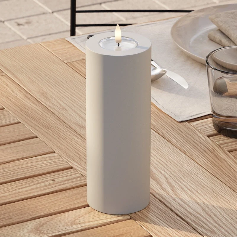Външни LED блокови светлини Ø 7,5 x 20 cm Пясъчно