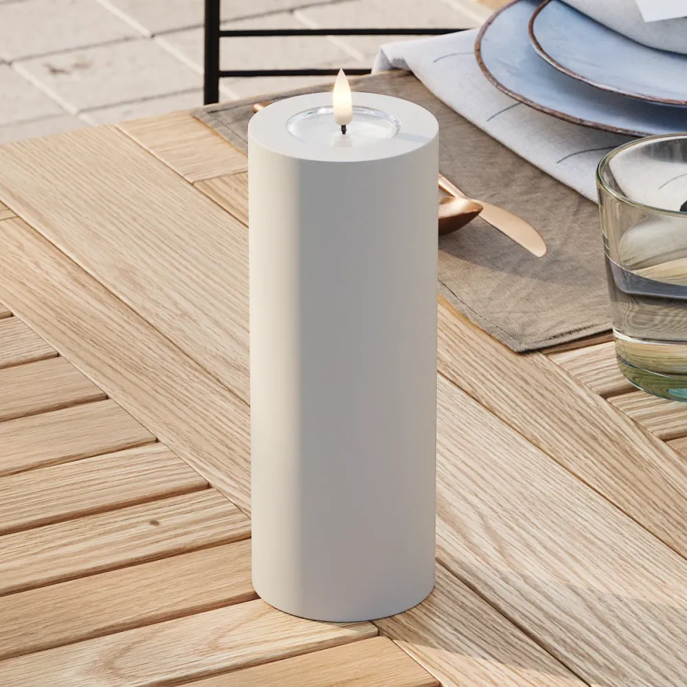 Външни LED блокови светлини Ø 7,5 x 20 cm Пясъчно