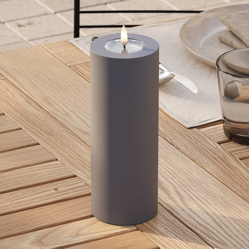 Външни LED блокови светлини Ø 7,5 x 20 cm Сиво