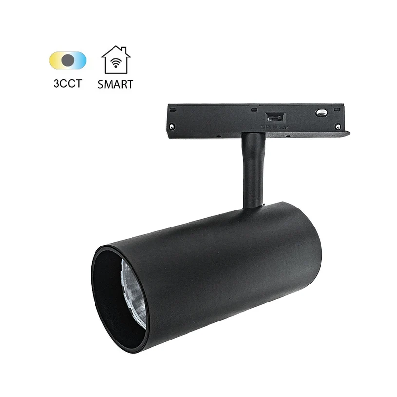 LED СПОТ 20W 3000K-6000K ЗА МАГНИТНО-РЕЛСОВ МОНТАЖ ЧЕРЕН VITO