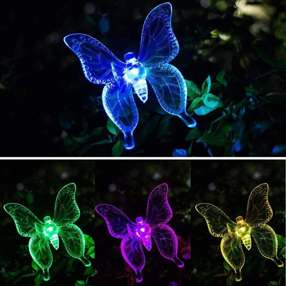 2бр LED Соларни лампи пеперуда