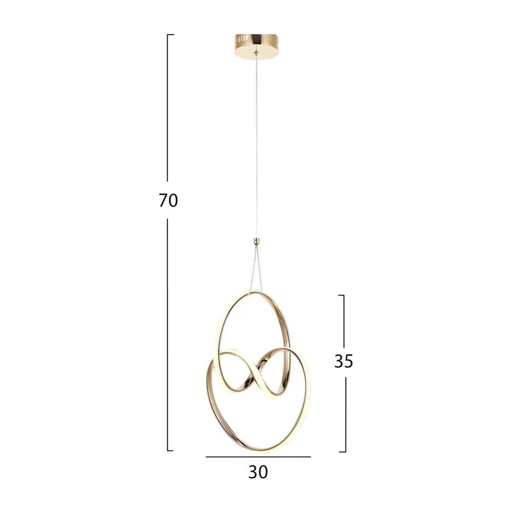 Таванна лампа Led златист цвят 30x30x70 см