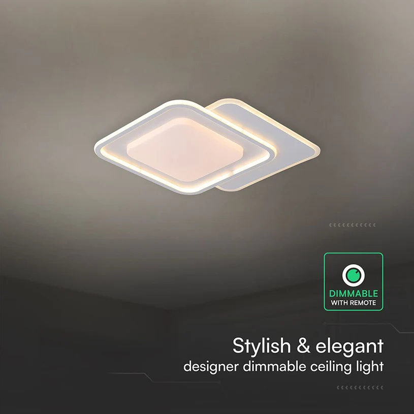 LED ПЛАФОН 60W ДИСТАНЦИОННО УПРАВЛЕНИЕ БЯЛ 84030 V-TAC