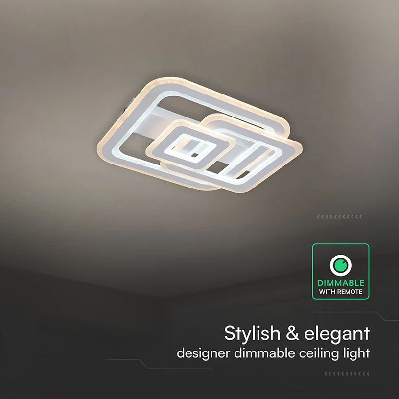 LED ПЛАФОН 80W ДИСТАНЦИОННО УПРАВЛЕНИЕ БЯЛ 84040 V-TAC