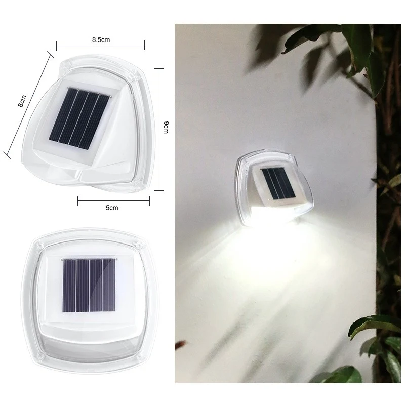 Соларна LED стенна лампа 8.5X9 см, студено бяла | AurixLight 1