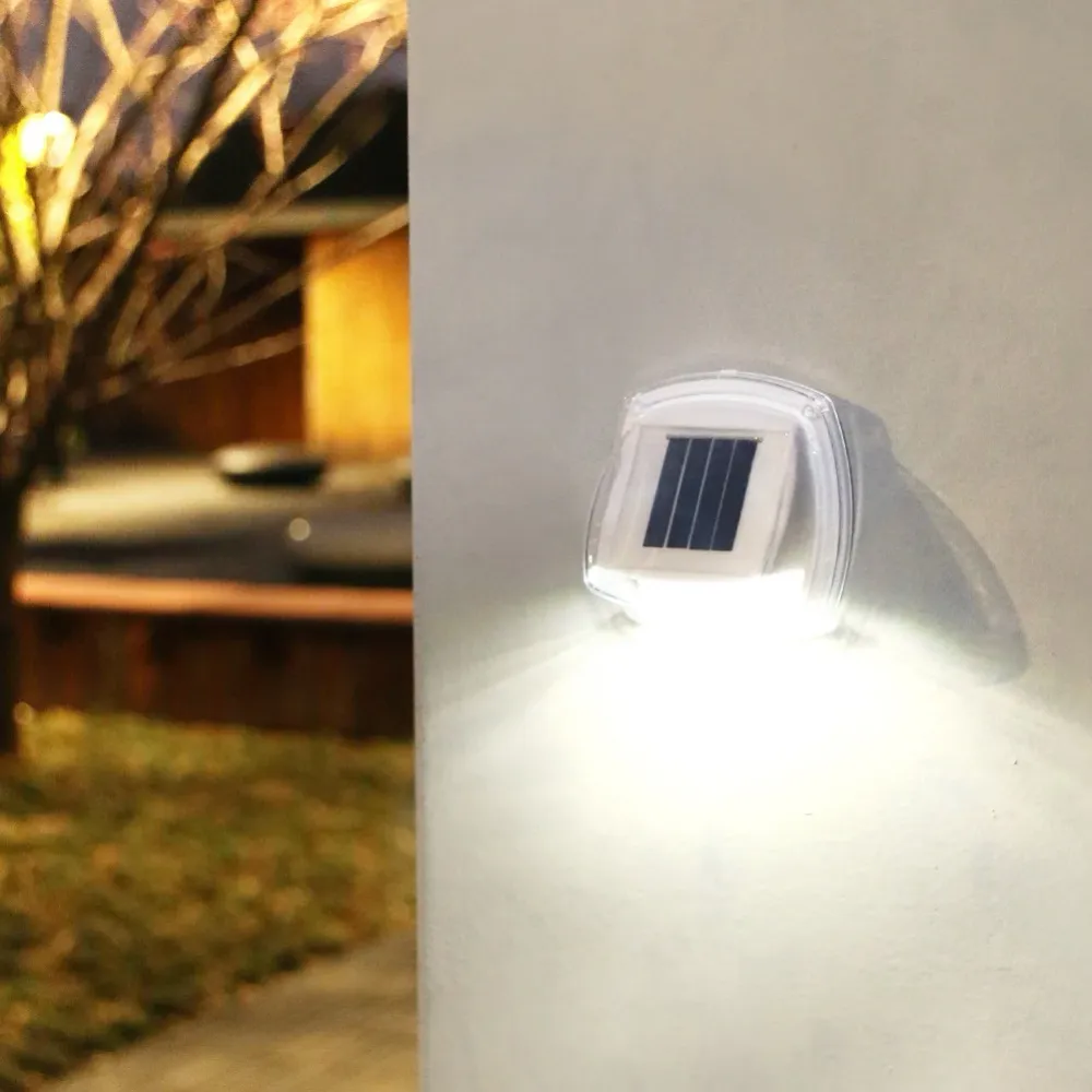 Соларна LED стенна лампа 8.5X9 см, студено бяла | AurixLight 1