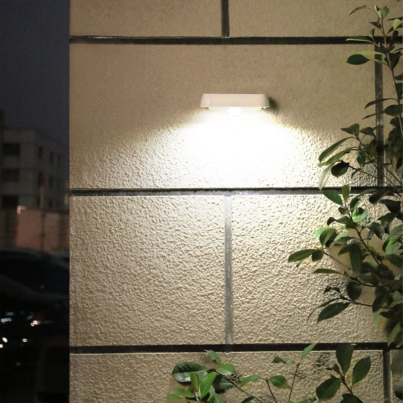 Правоъгълна соларна LED стенна лампа, 18 X 7 см, сензор за движение, 6V, ABS, 2200Mah, водоустойчива, студено бяла светлин...