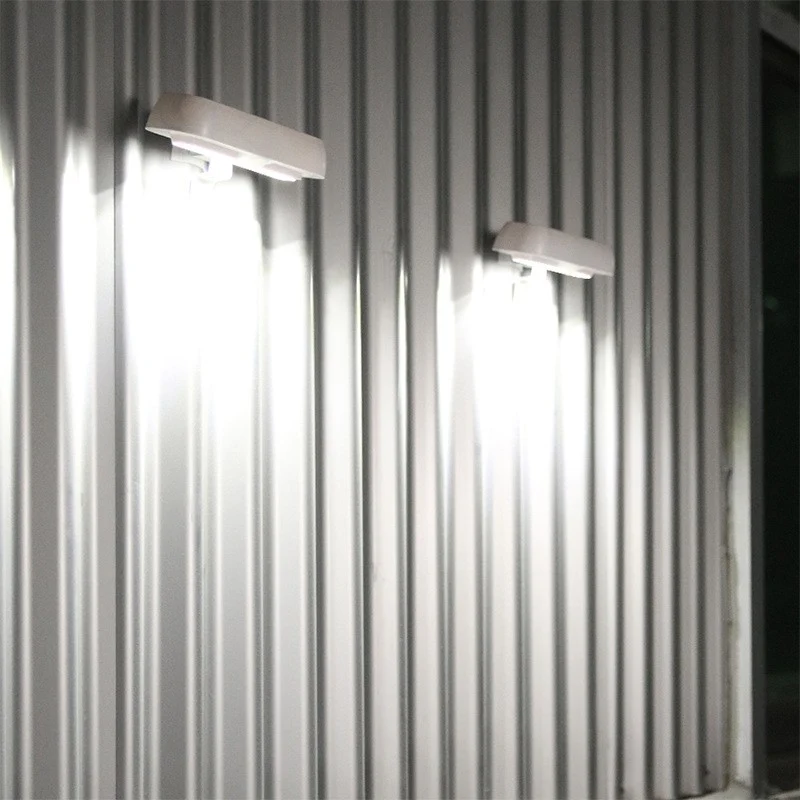 Правоъгълна соларна LED стенна лампа, 18 X 7 см, сензор за движение, 6V, ABS, 2200Mah, водоустойчива, студено бяла светлин...