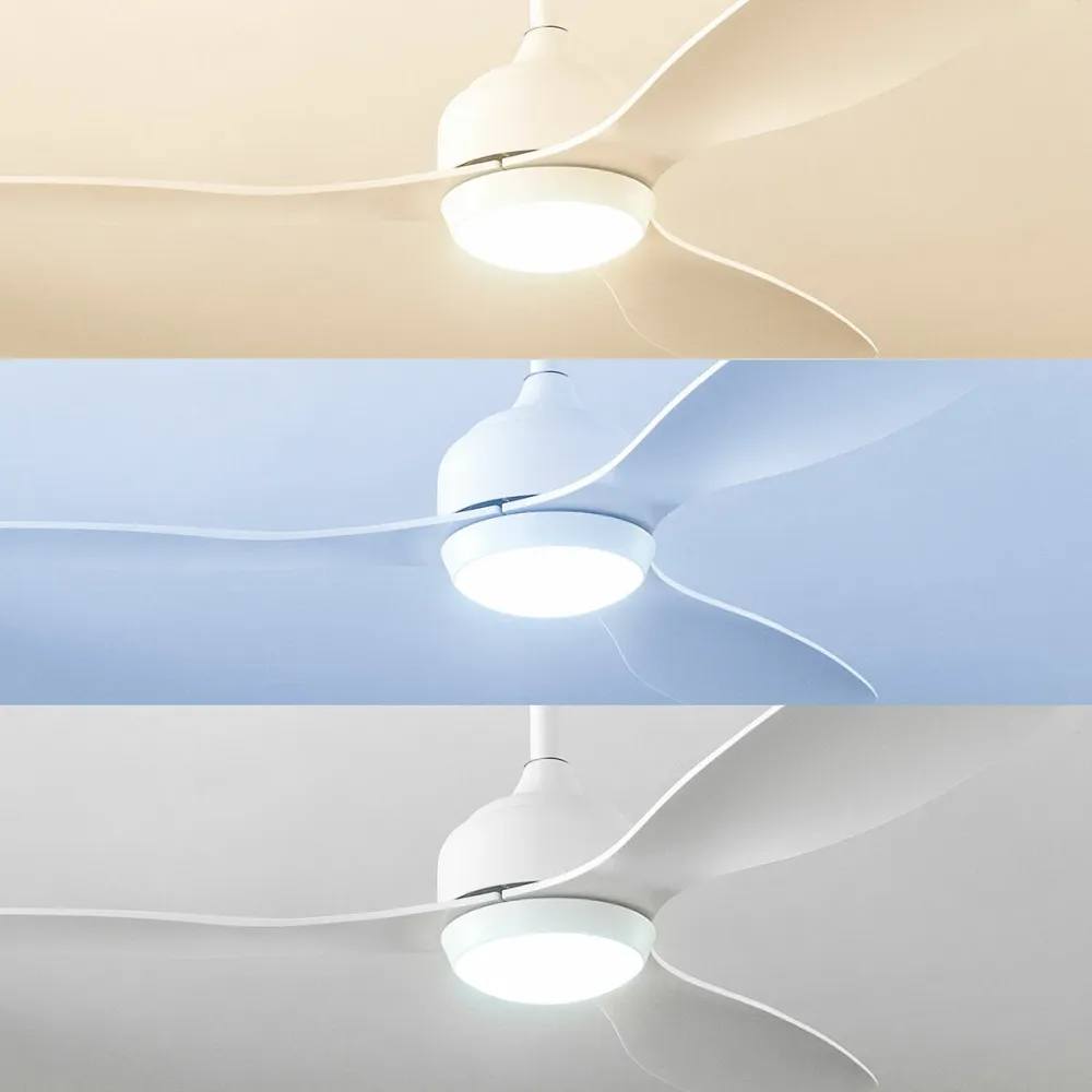 Вентилатор за Таван с LED Светлина и 3 Перки ABS Flaled InnovaGoods Бял 36 W 52" Ø132 cm
