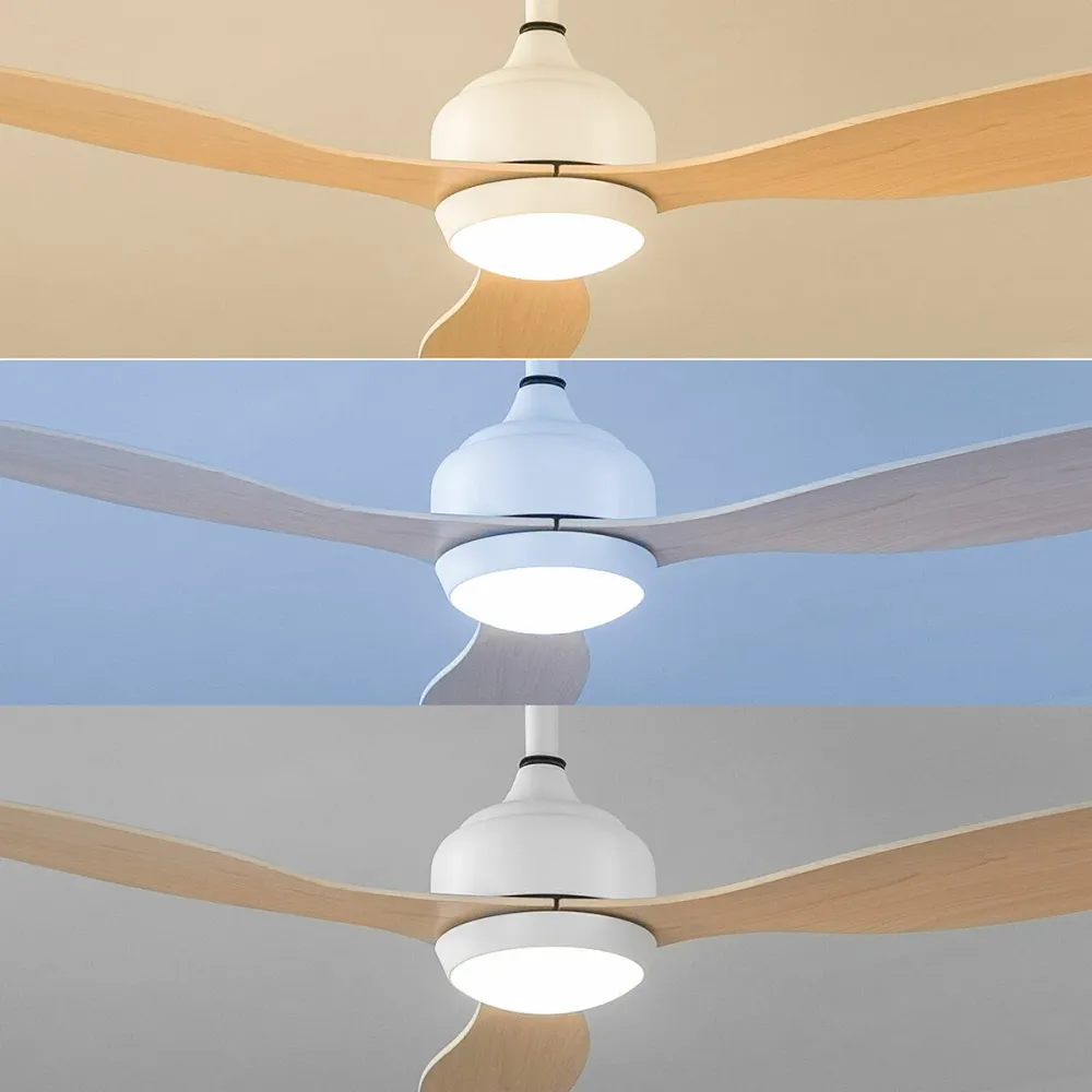 Вентилатор за Таван с LED Светлина и 3 Перки ABS Wuled InnovaGoods Дървен 36 W 52" Ø132 cm