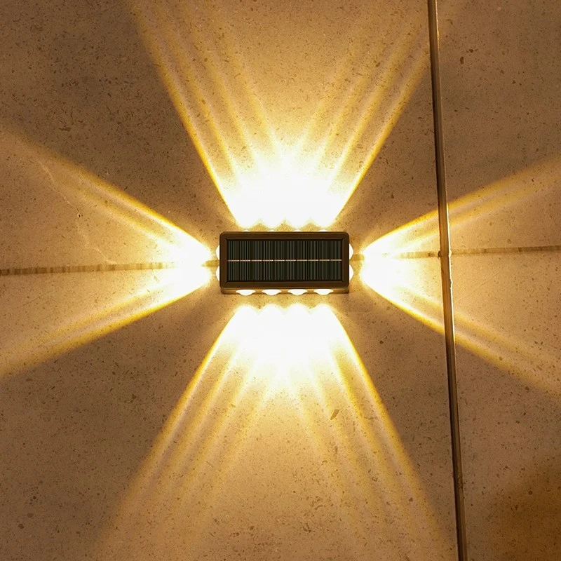Соларна лампа, 8+4 LED, топла светлина, изработена от ABS+PC, IP65